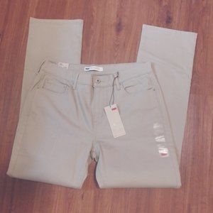 New NWOT Levi's 505 Straight Leg Tan Jeans 12 14